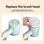 ABS Electric Cleaning Brush – Multifunctional Handheld Kitchen & Household Cleaner with 3 Replacement Pads