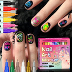 Nail Art Marker Set (12/24 Colors) – Waterproof DIY Nail Pens with Precision Tips for Easy Nail Design