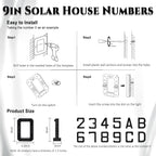 9 Inch Solar-Powered Lighted House Numbers
