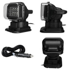 50W Remote Control 360° Rotating LED Searchlight