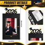 🎓4Pcs 2026 Graduation Centerpieces for Class of 2026-Fit 4x6in Photo| Fillable Picture Box