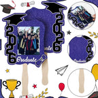 🎓Class of 2026 Graduation Fan Set (24 Pack) — Double-Sided Photo Props with Handles