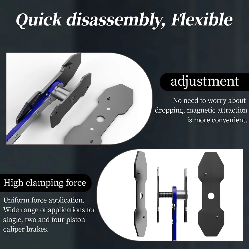 Brake Caliper Piston Press Tool – 360° Rotating Ratchet Wrench for Single, Dual & Quad Piston Disc Brakes