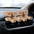 Shaking Wooden Man Figurine for Car Dashboard