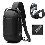 Waterproof Anti-Theft Sling Crossbody Chest Bag with USB Charging Port