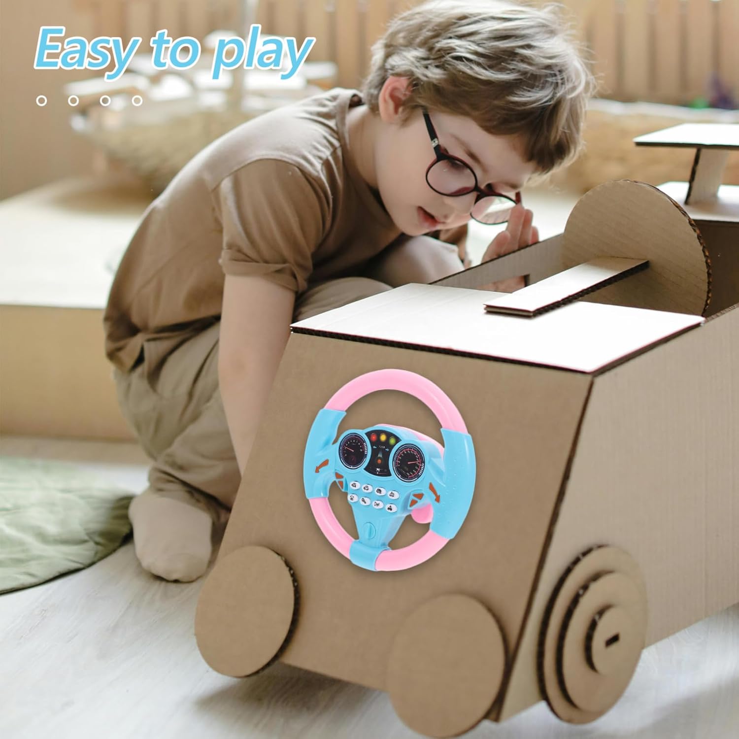 Kids Interactive Steering Wheel Toy with Lights & Sounds