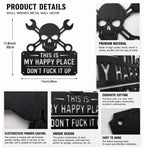 💀🔧"This Is My Happy Place"Metal Wall Art Sign