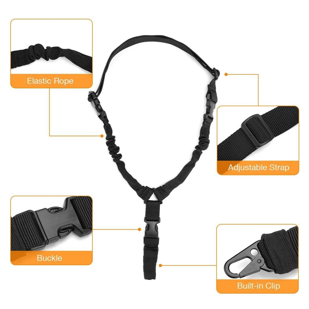 Tactical Single Point Bungee Sling with M-LOK QD Mount
