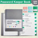 📚Mini password book with lettered tabs | password notebook for internet and computer login, username, home, office passwords