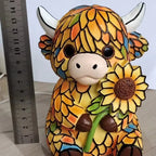 ✨ Creative Highland Cow LED Night Light, Home Cartoon Animal Resin Figurine, Cute Decorative Lamp for Kids' Room & Living Area, Table Bedside Lamp, USB Powered Lamp