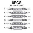 Stripped & Broken Screw Remover Set – 6 Pcs Easy Out Bolt Extractor, Double‑Head Design for Damaged Screws