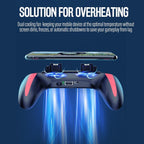 4-Finger Cooling Game Controller with Dual Fans for Mobile Gaming