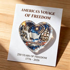 🇺🇸 America's Voyage of Freedom 250th Anniversary Heart Keepsake