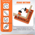 90 Degree Corner Clamp & Positioning Square Set - (3" 4")inch x 8 Right Angle Clamp with 8 Clamp ABS Plastic L-Shaped Tool